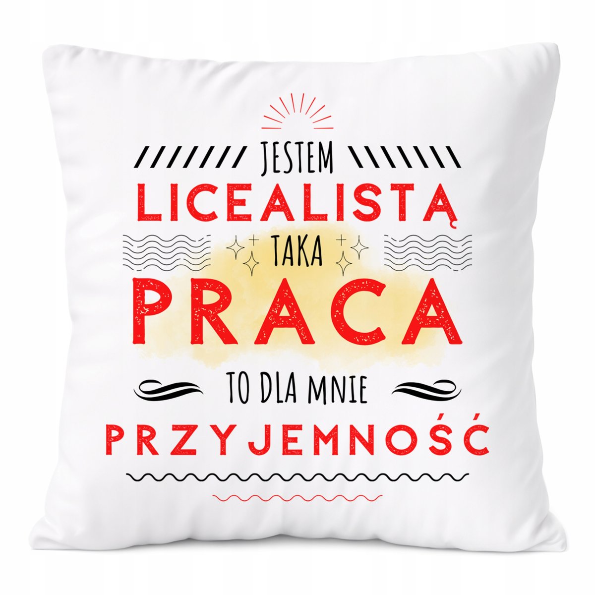 Poduszka Dla Licealisty na Prezent z Nadrukiem ze Zdjęciem Biała PoliDraw