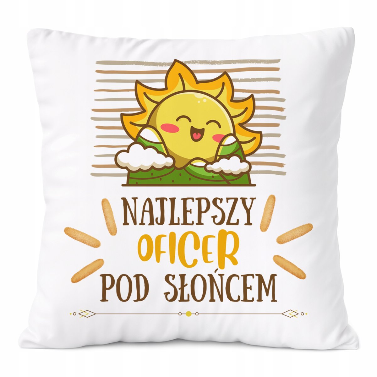 Poduszka Dla Oficera na Prezent z Nadrukiem ze Zdjęciem Biała PoliDraw