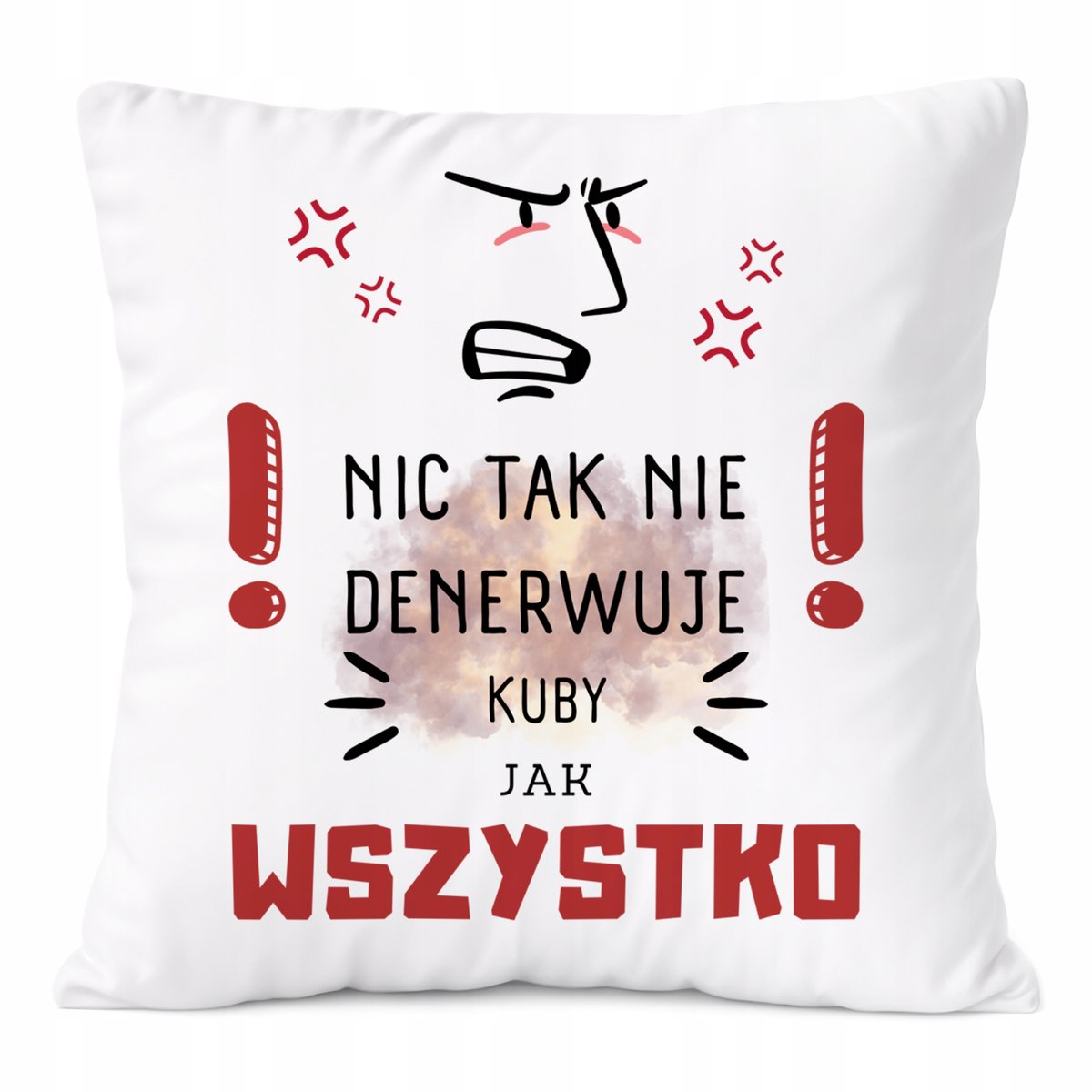 Poduszka Dla Kuby na Prezent z Nadrukiem ze Zdjęciem Biała PoliDraw