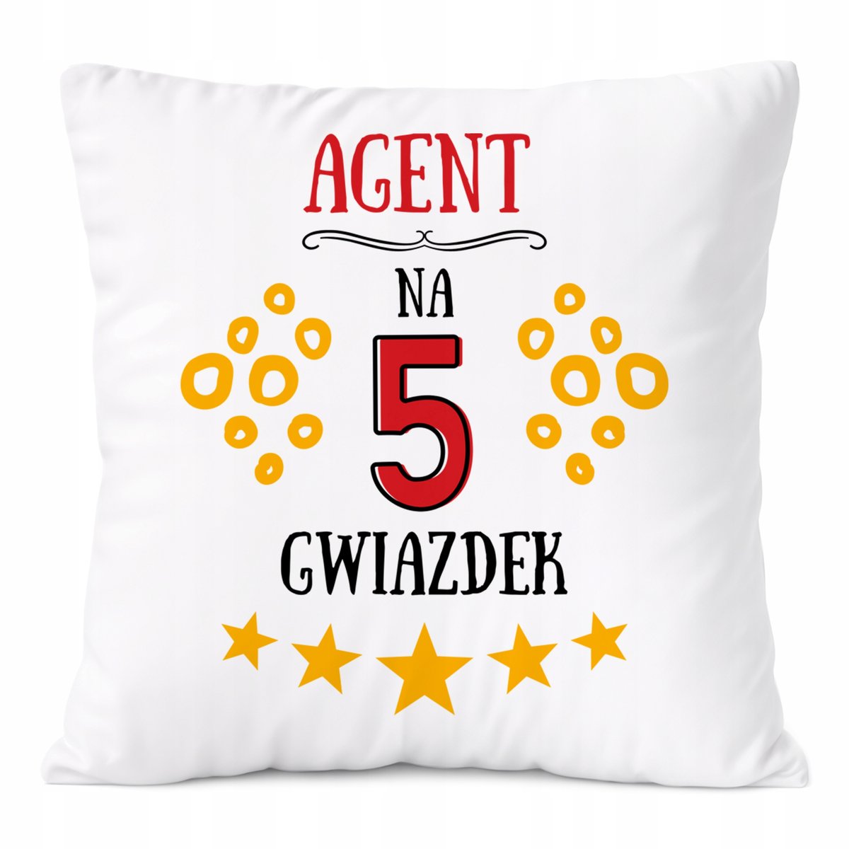 Poduszka Dla Agenta na Prezent z Nadrukiem ze Zdjęciem Biała PoliDraw