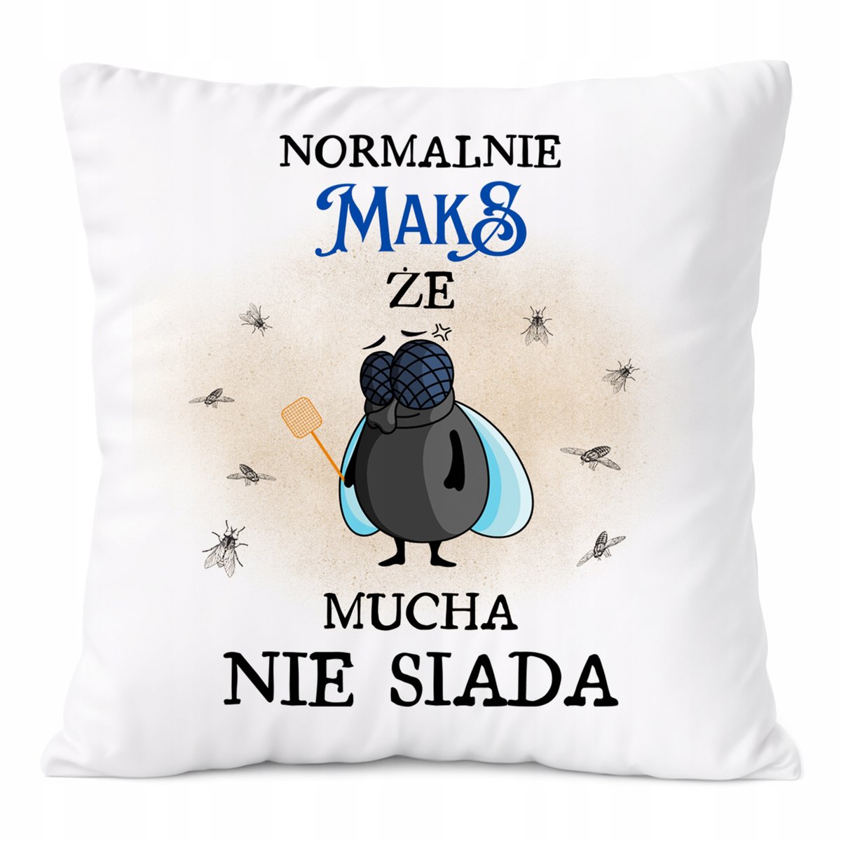 Poduszka Dla Maksa na Prezent z Nadrukiem ze Zdjęciem Biała PoliDraw