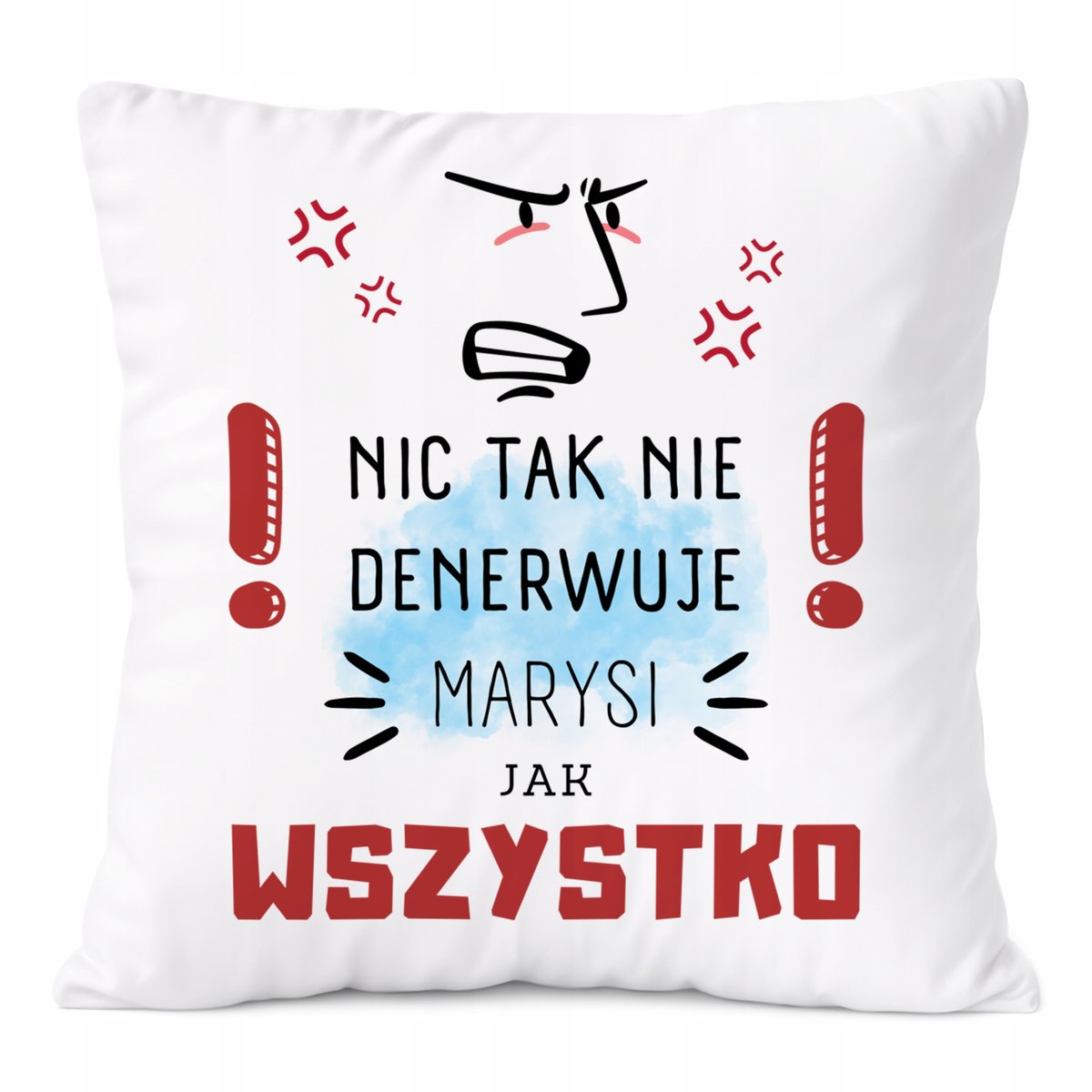 Poduszka Dla Marysi na Prezent z Nadrukiem ze Zdjęciem Biała PoliDraw