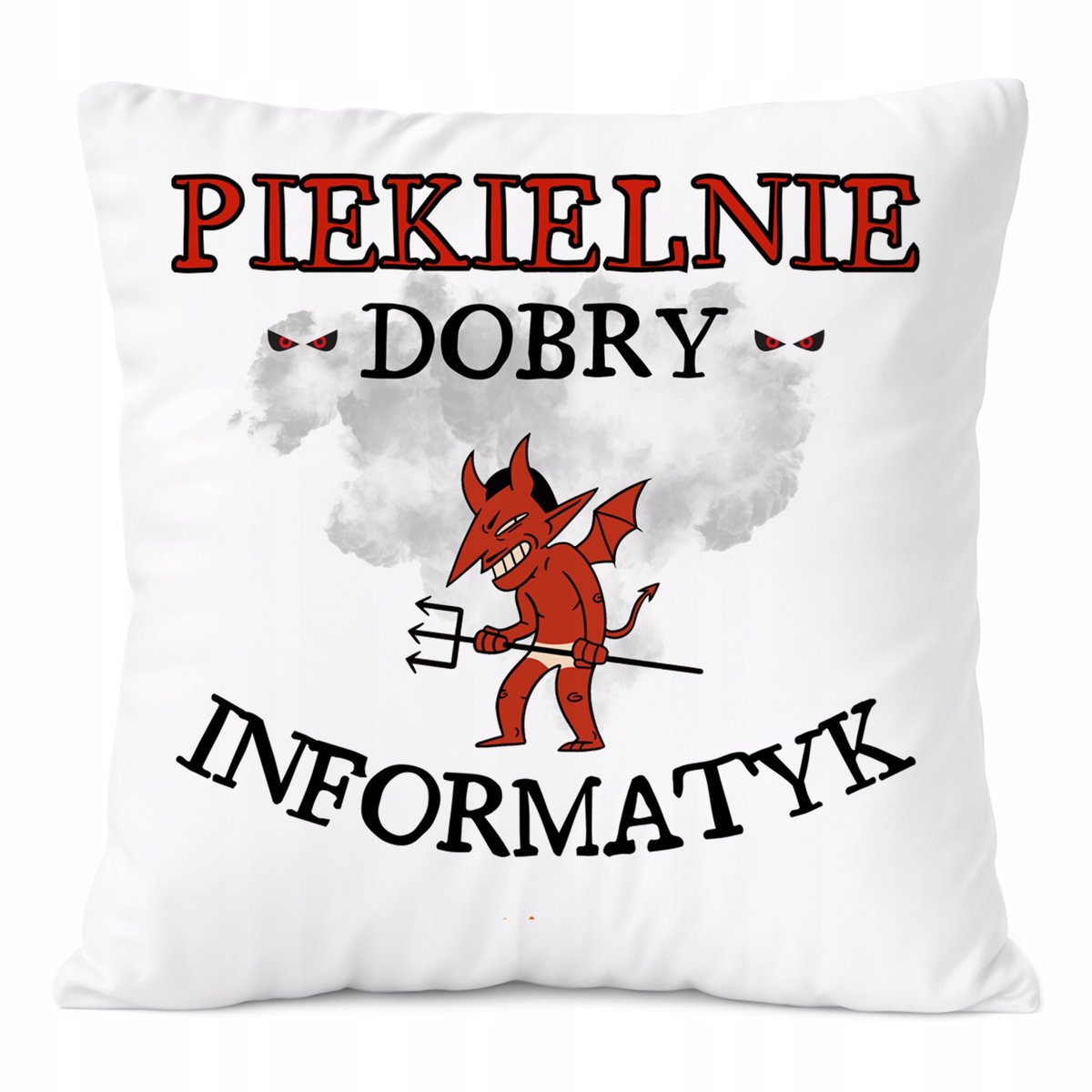 Poduszka Dla Informatyka na Prezent z Nadrukiem ze Zdjęciem Biała PoliDraw
