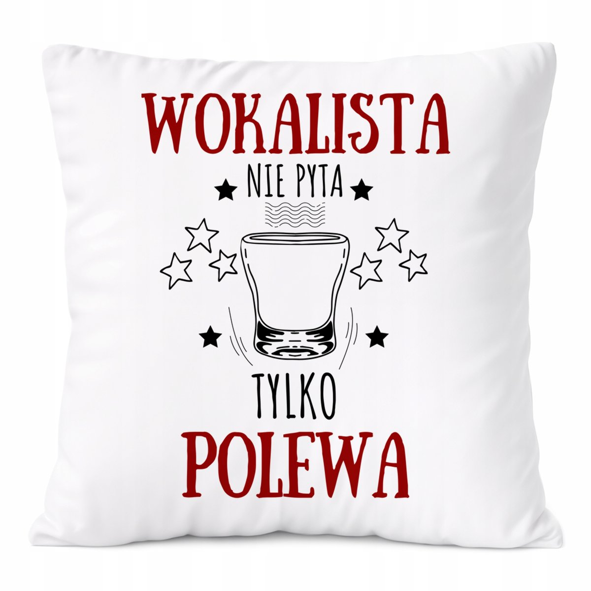 Poduszka Dla Wokalisty na Prezent z Nadrukiem ze Zdjęciem Biała PoliDraw