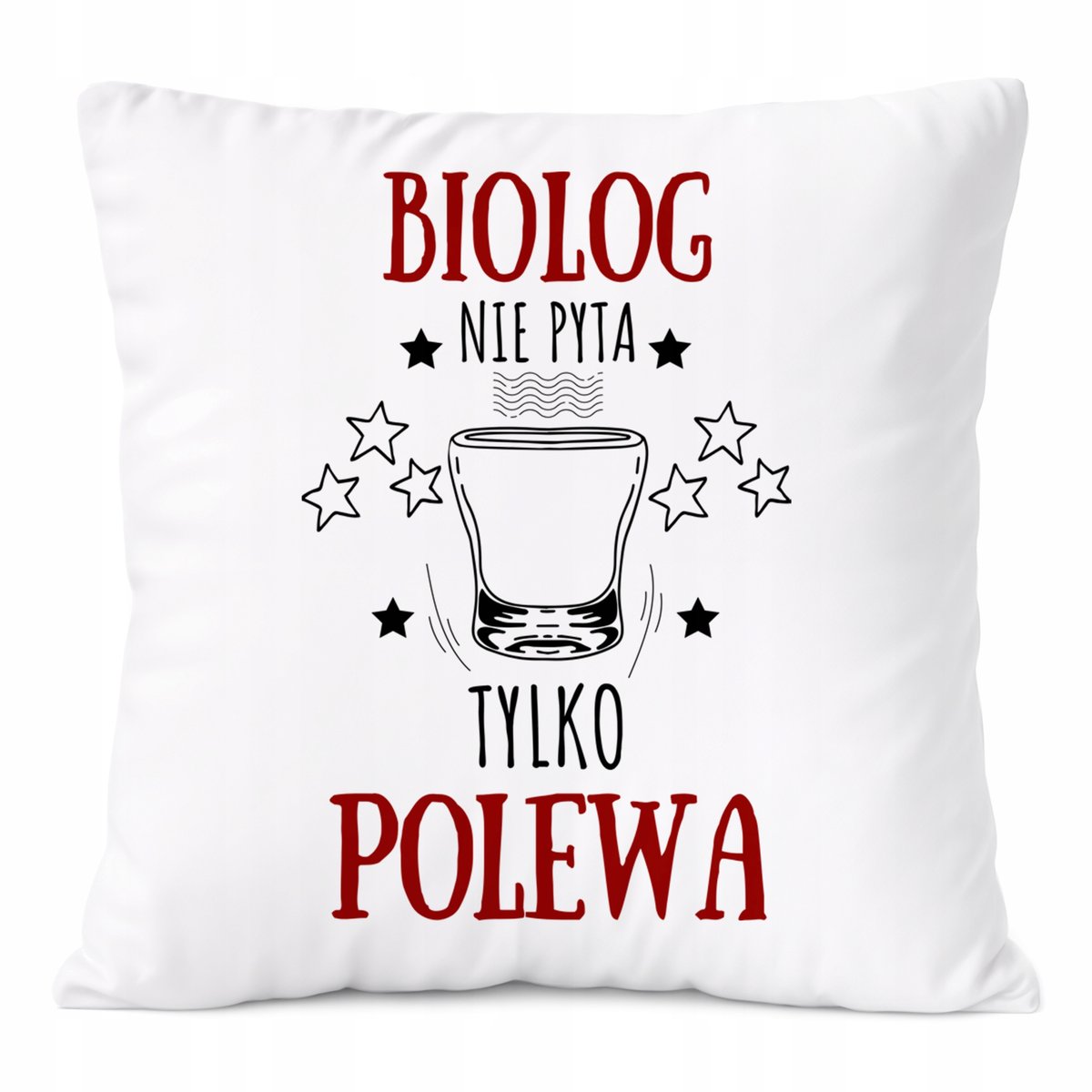 Poduszka Dla Biologa na Prezent z Nadrukiem ze Zdjęciem Biała PoliDraw