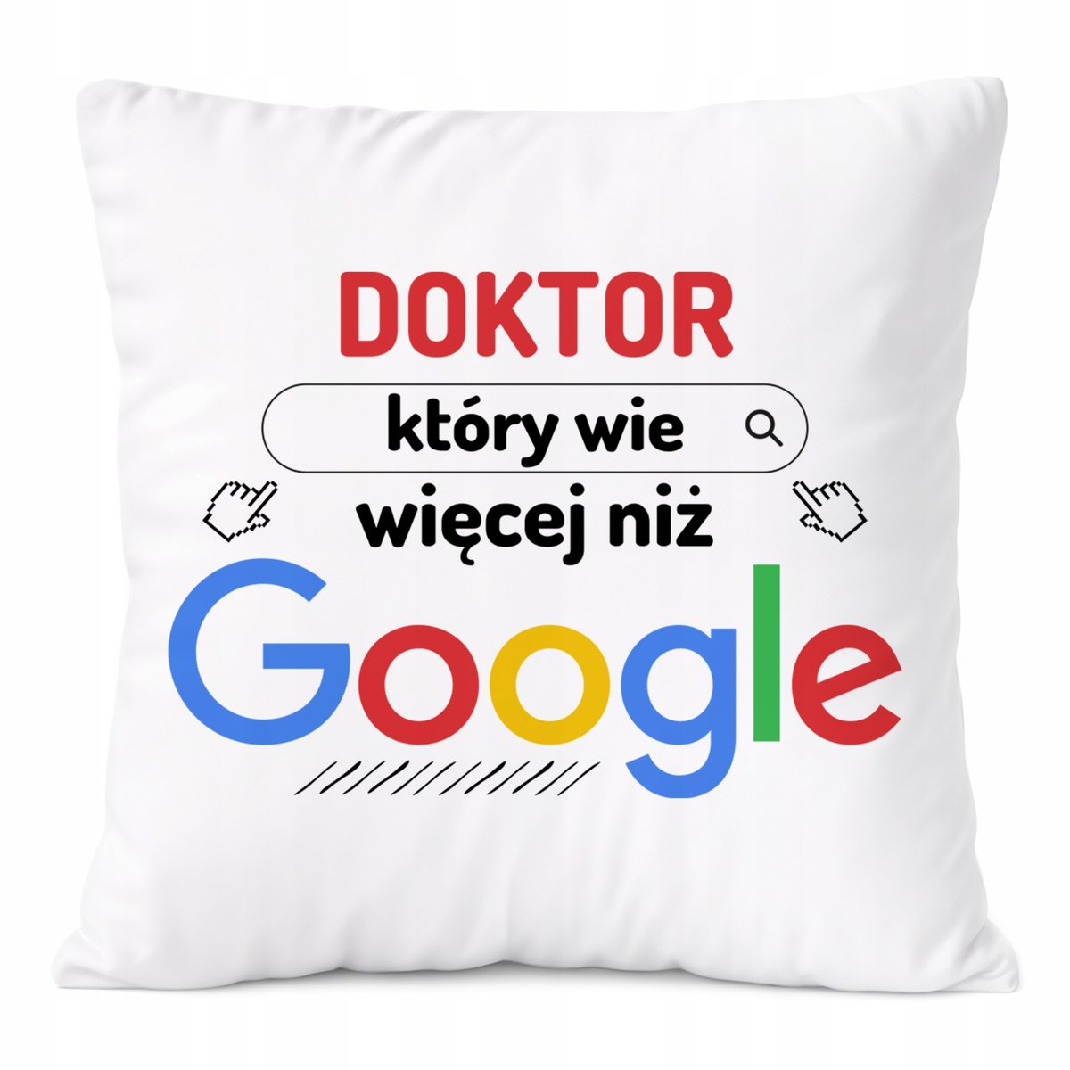 Poduszka Dla Doktora na Prezent z Nadrukiem ze Zdjęciem Biała PoliDraw