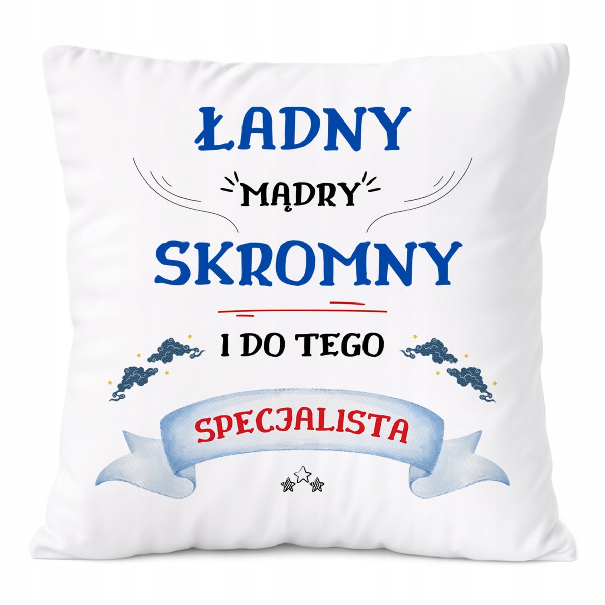 Poduszka Dla Specjalisty na Prezent z Nadrukiem ze Zdjęciem Biała PoliDraw