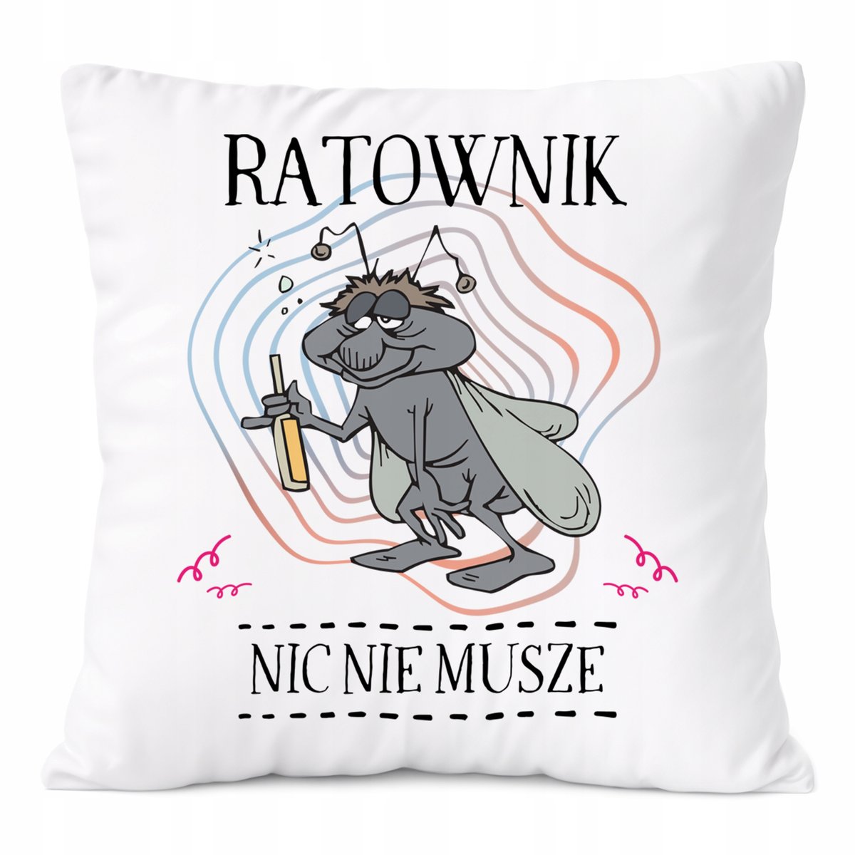 Poduszka Dla Ratownika na Prezent z Nadrukiem ze Zdjęciem Biała PoliDraw