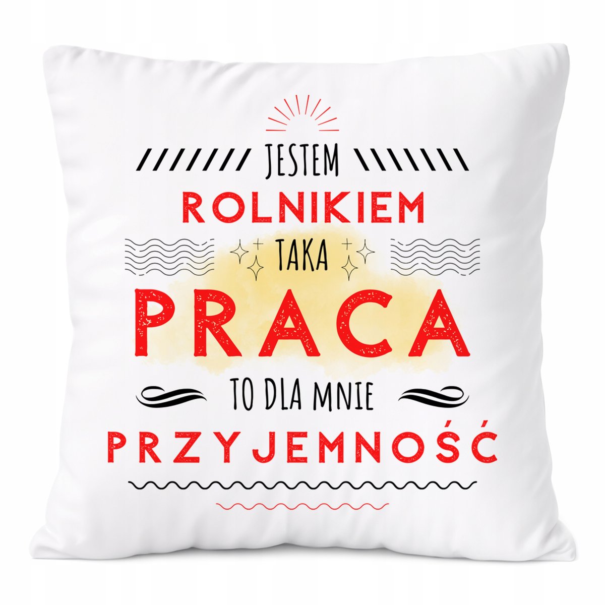 Poduszka Dla Rolnika na Prezent z Nadrukiem ze Zdjęciem Biała PoliDraw