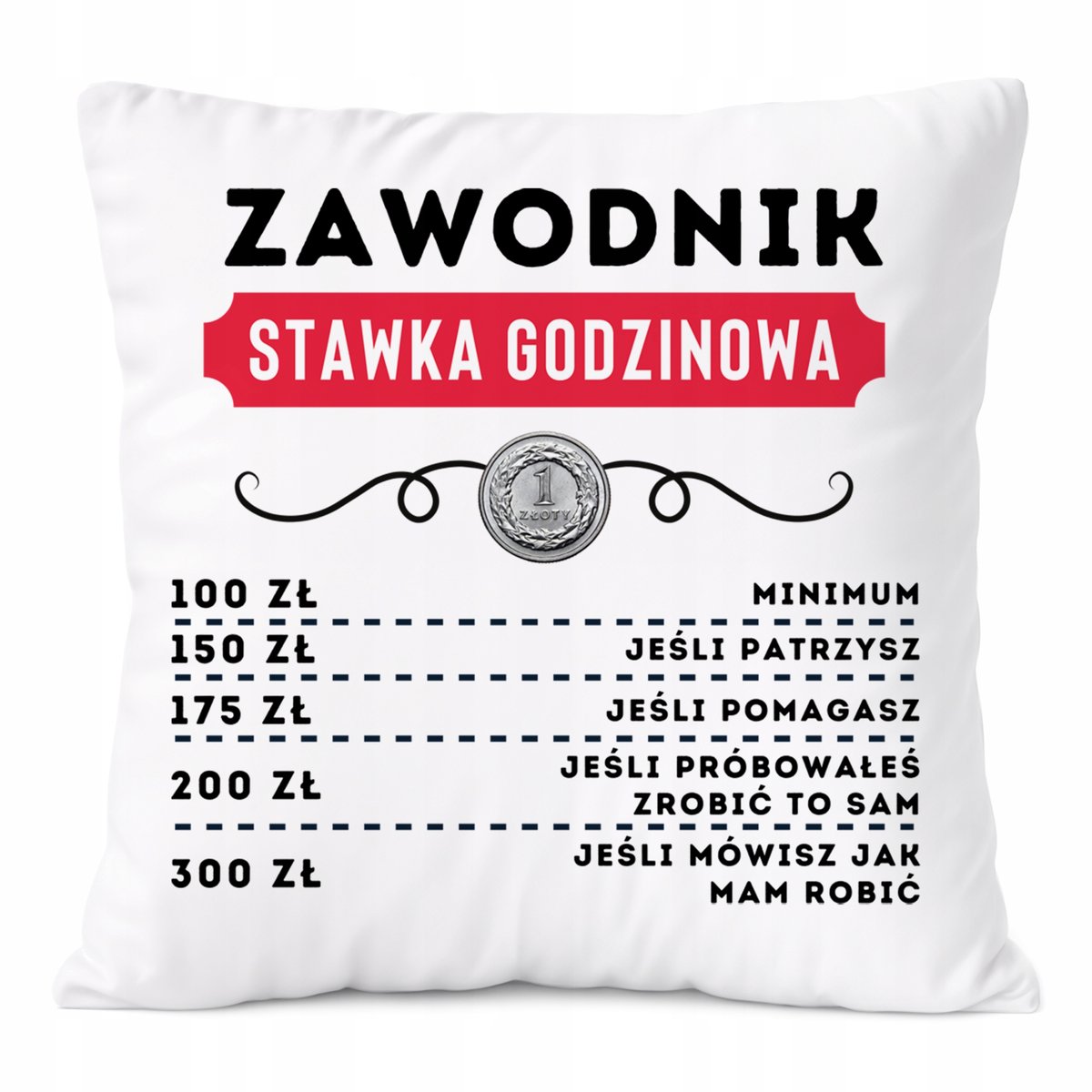 Poduszka Dla Zawodnika na Prezent z Nadrukiem ze Zdjęciem Biała PoliDraw