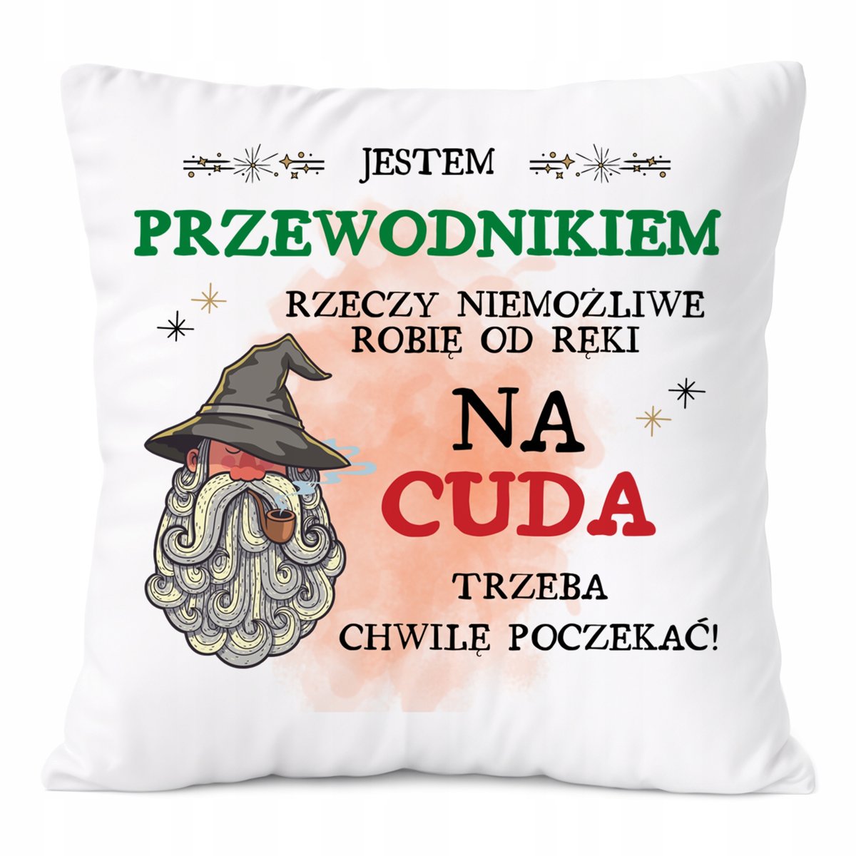 Poduszka Dla Przewodnika na Prezent z Nadrukiem ze Zdjęciem Biała PoliDraw