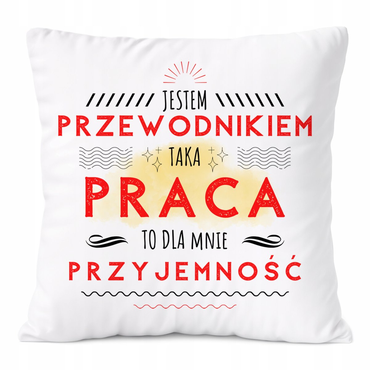 Poduszka Dla Przewodnika na Prezent z Nadrukiem ze Zdjęciem Biała PoliDraw