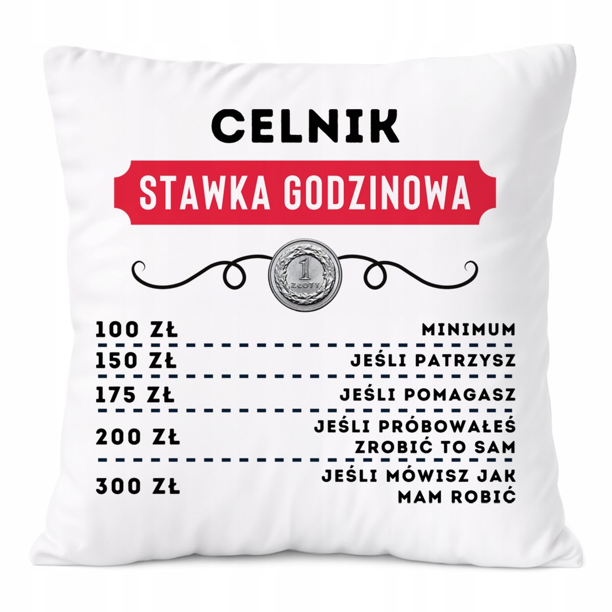 Poduszka Dla Celnika na Prezent z Nadrukiem ze Zdjęciem Biała PoliDraw