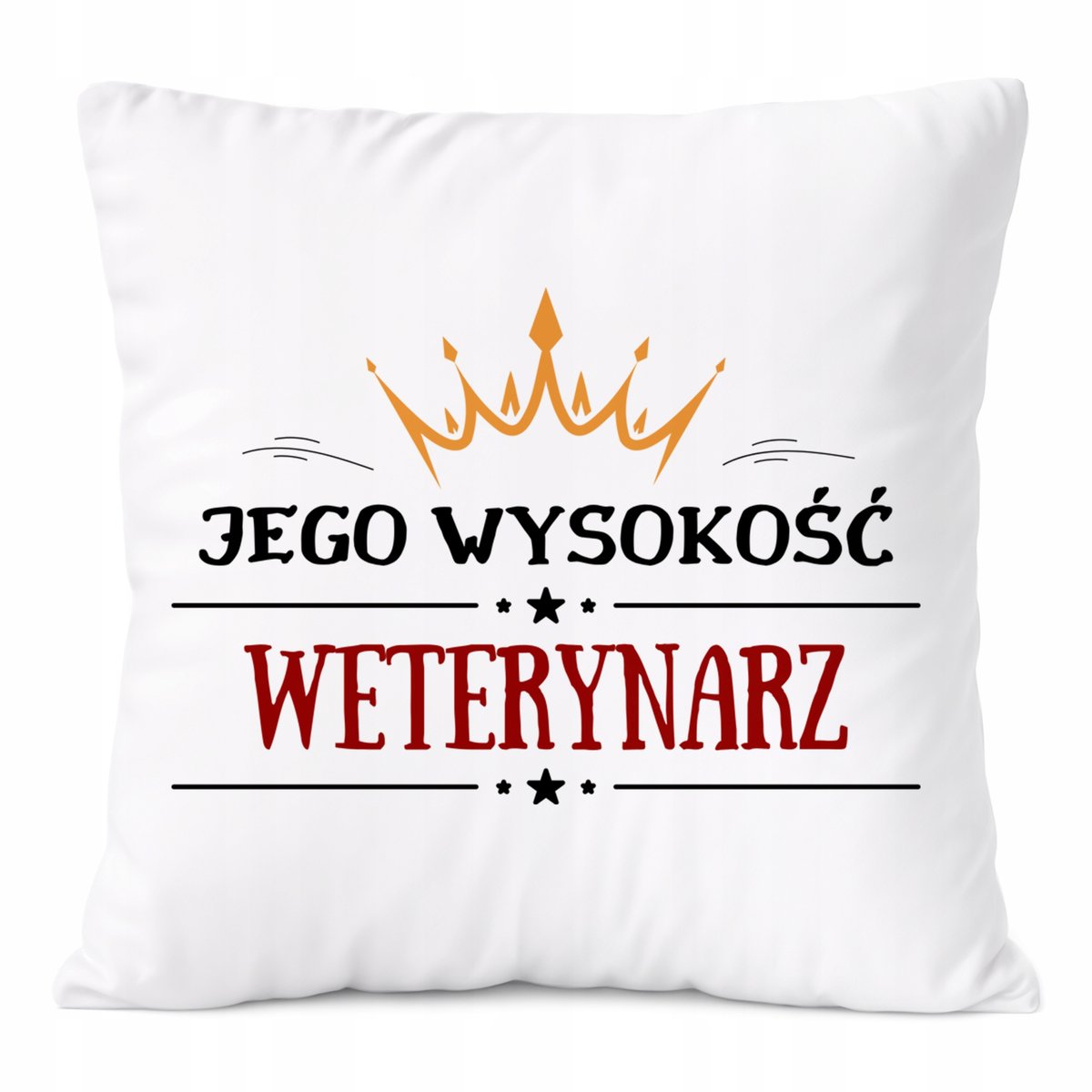 Poduszka Dla Weterynarza na Prezent z Nadrukiem ze Zdjęciem Biała PoliDraw