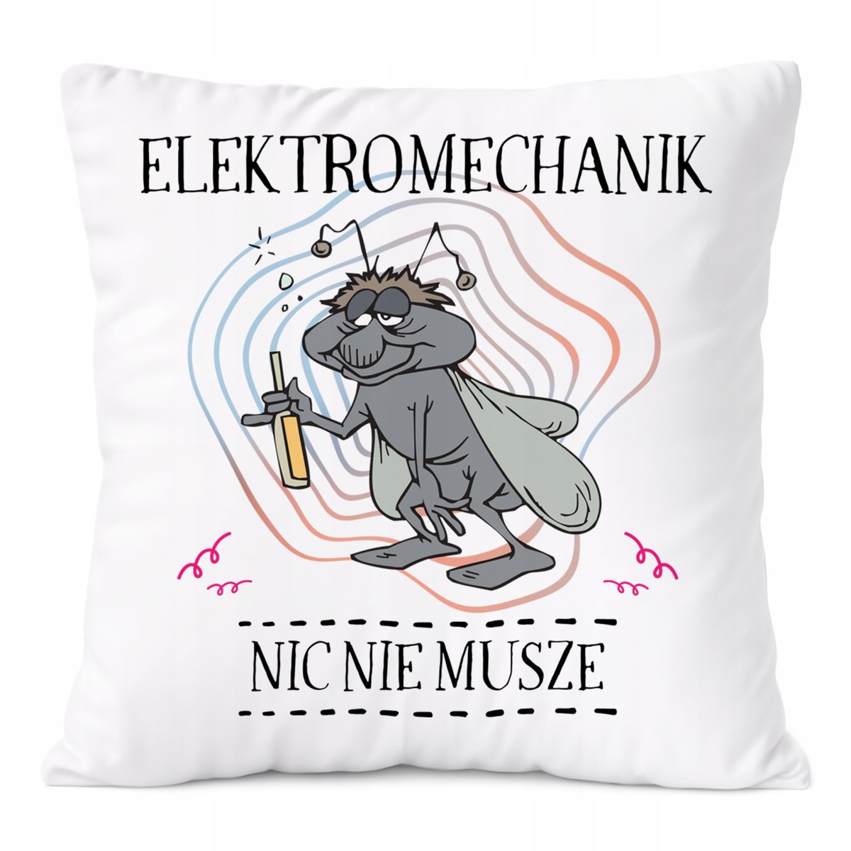Poduszka Dla Elektromechanika na Prezent z Nadrukiem ze Zdjęciem Biała