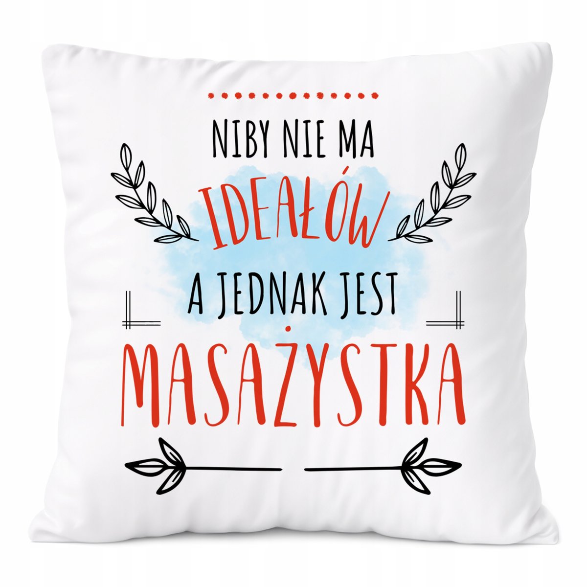 Poduszka Dla Masażystki na Prezent z Nadrukiem ze Zdjęciem Biała PoliDraw