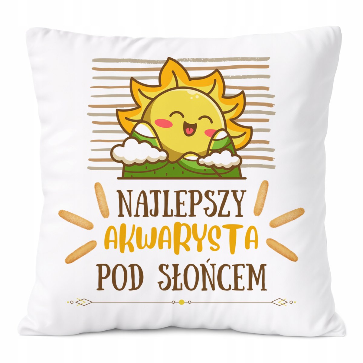 Poduszka Dla Akwarysty na Prezent z Nadrukiem ze Zdjęciem Biała PoliDraw