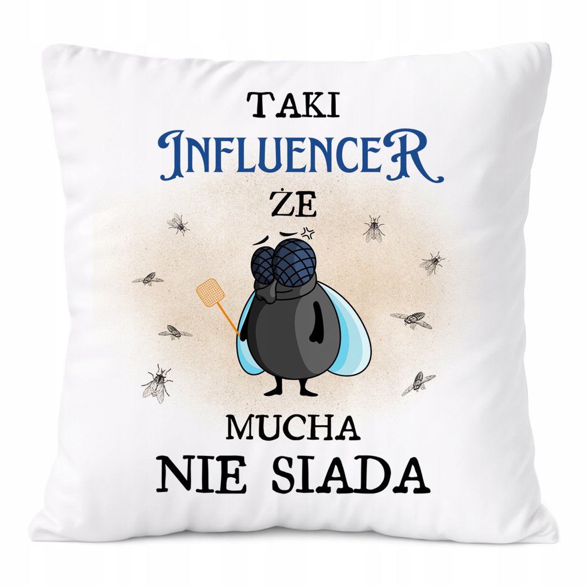 Poduszka Dla Influencera na Prezent z Nadrukiem ze Zdjęciem Biała PoliDraw