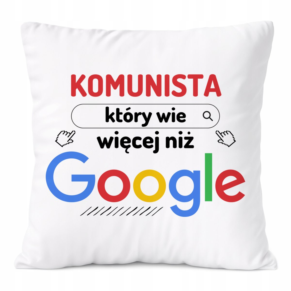 Poduszka Dla Komunisty na Prezent z Nadrukiem ze Zdjęciem Biała PoliDraw