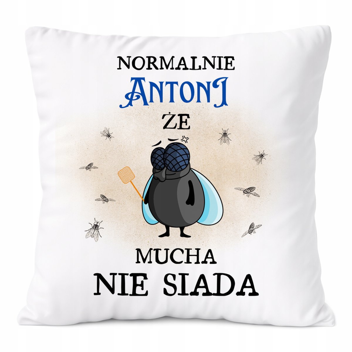 Poduszka Dla Antoniego na Prezent z Nadrukiem ze Zdjęciem Biała PoliDraw
