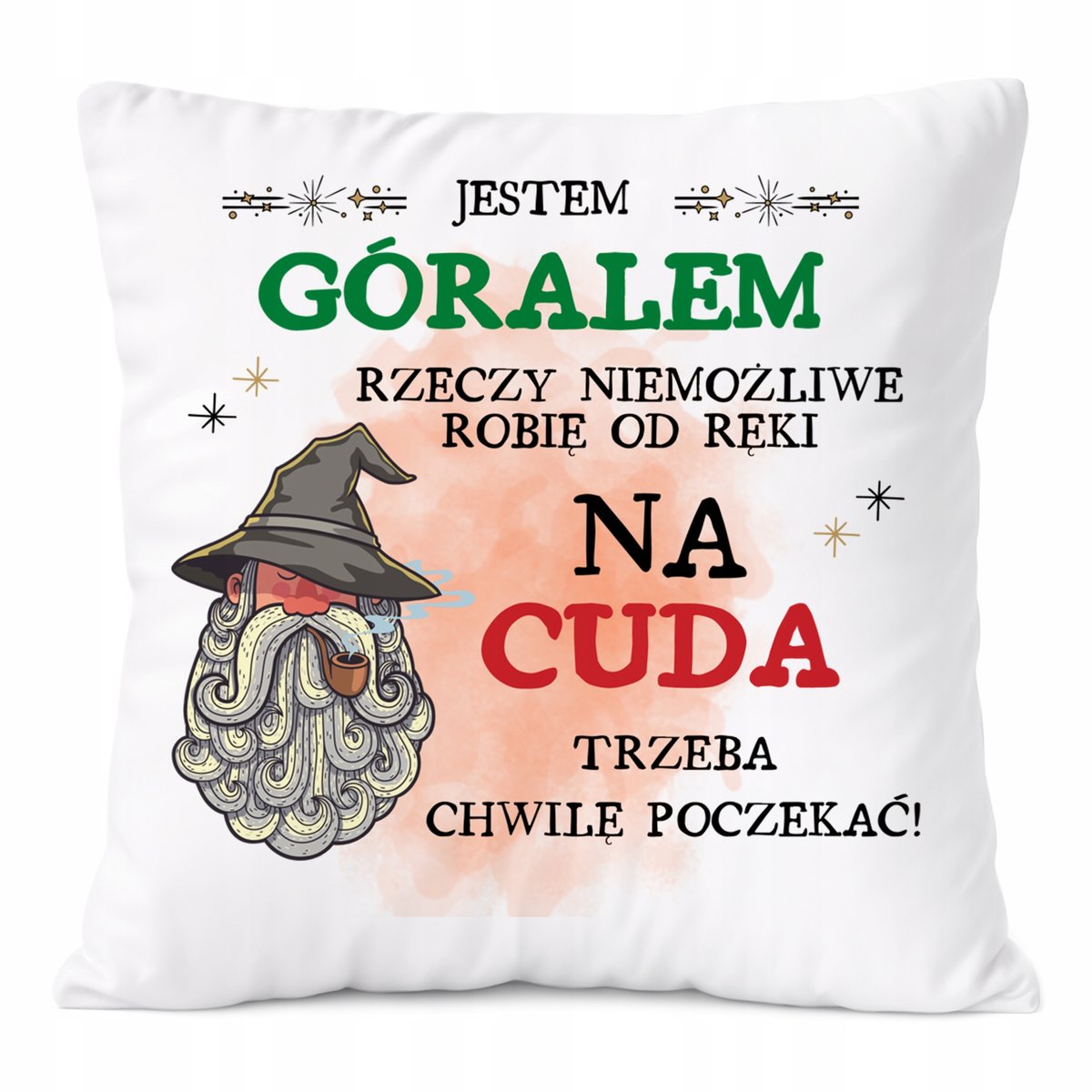 Poduszka Dla Górala na Prezent z Nadrukiem ze Zdjęciem Biała PoliDraw