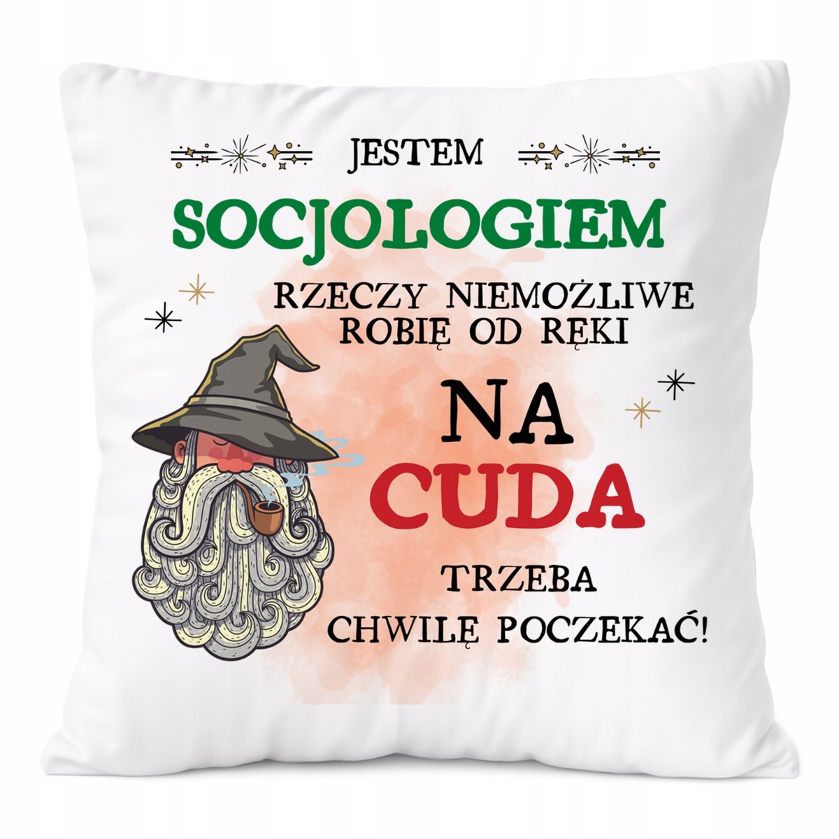Poduszka Dla Socjologa na Prezent z Nadrukiem ze Zdjęciem Biała PoliDraw