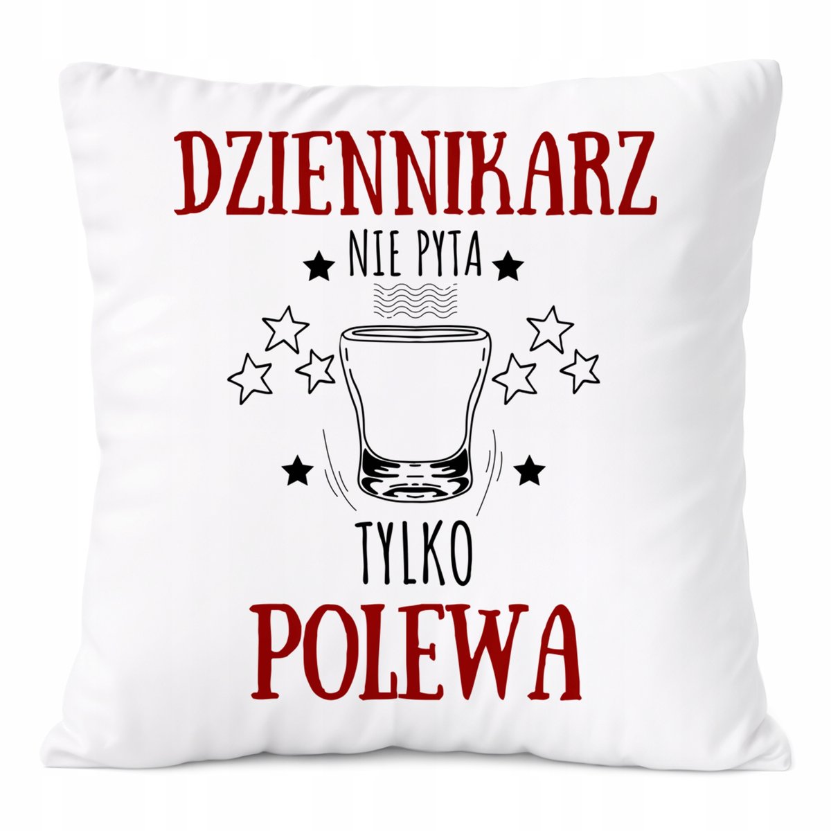 Poduszka Dla Dziennikarza na Prezent z Nadrukiem ze Zdjęciem Biała PoliDraw