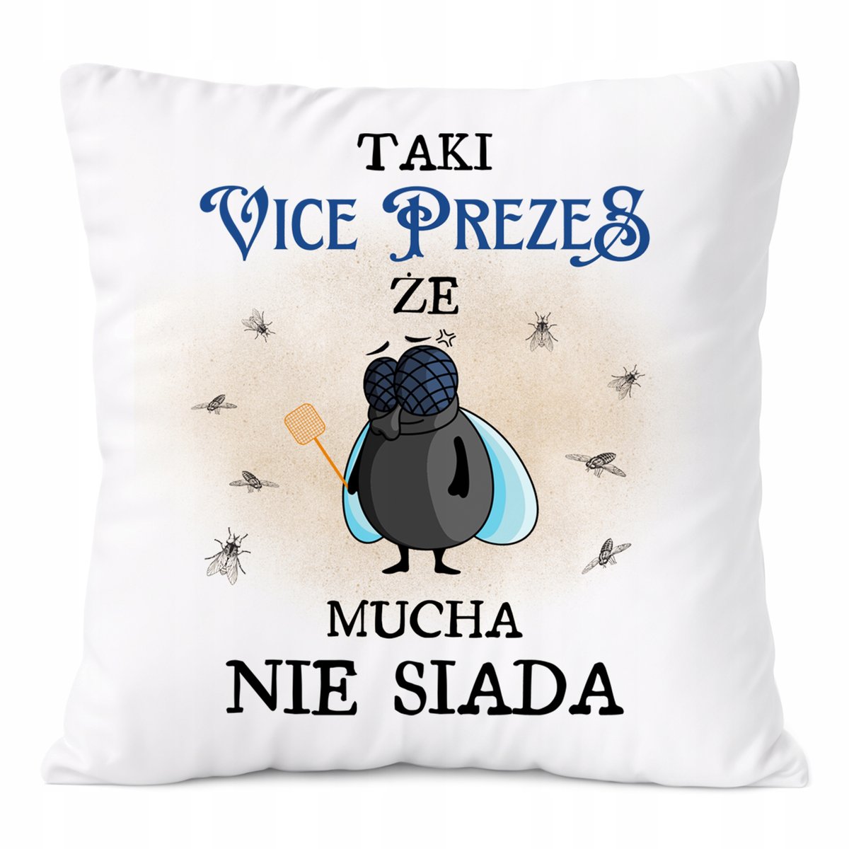Poduszka Dla Vice Prezesa na Prezent z Nadrukiem ze Zdjęciem Biała PoliDraw