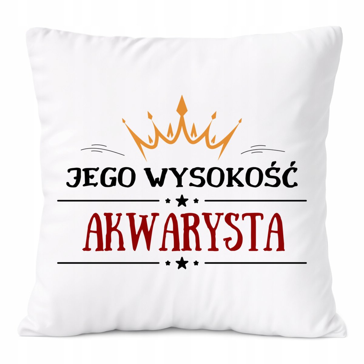Poduszka Dla Akwarysty na Prezent z Nadrukiem ze Zdjęciem Biała PoliDraw