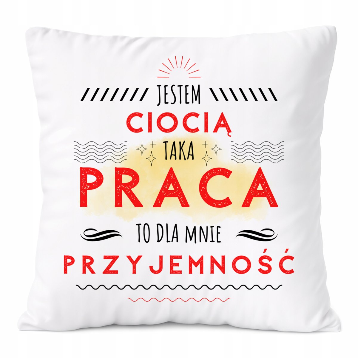 Poduszka Dla Cioci na Prezent z Nadrukiem ze Zdjęciem Biała PoliDraw