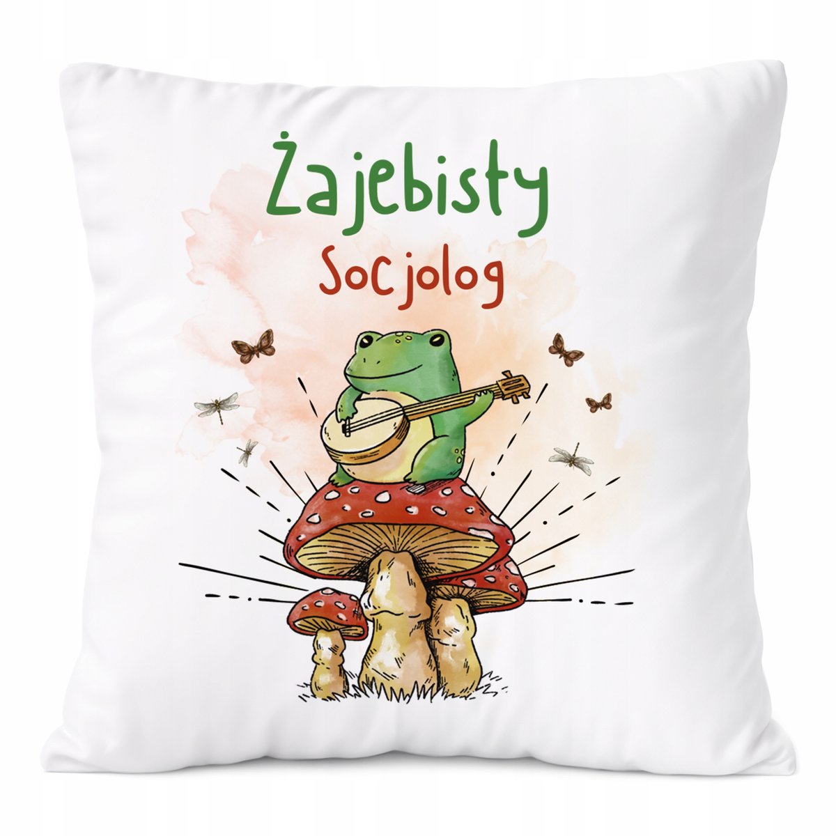 Poduszka Dla Socjologa na Prezent z Nadrukiem ze Zdjęciem Biała PoliDraw