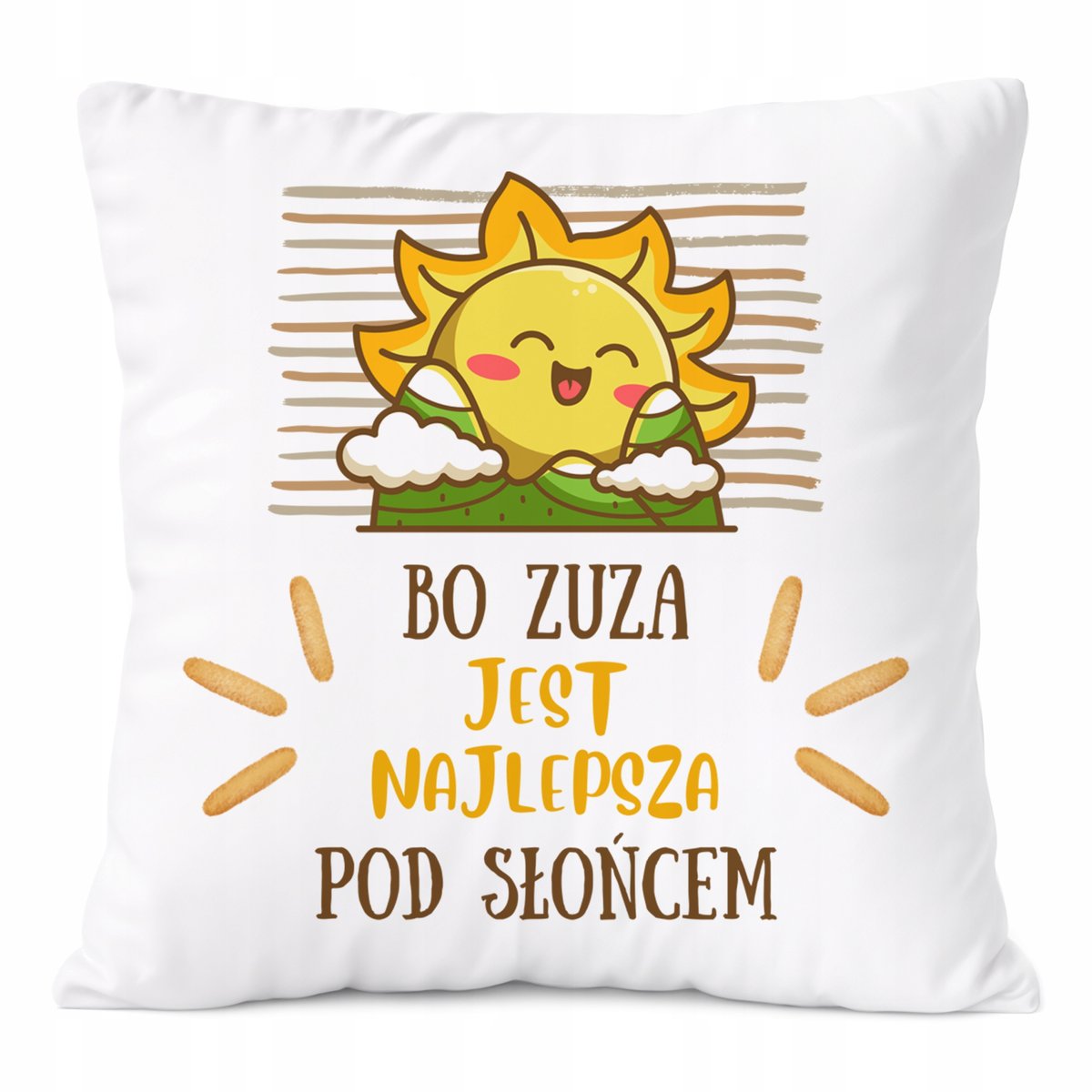 Poduszka Dla Zuzy na Prezent z Nadrukiem ze Zdjęciem Biała PoliDraw