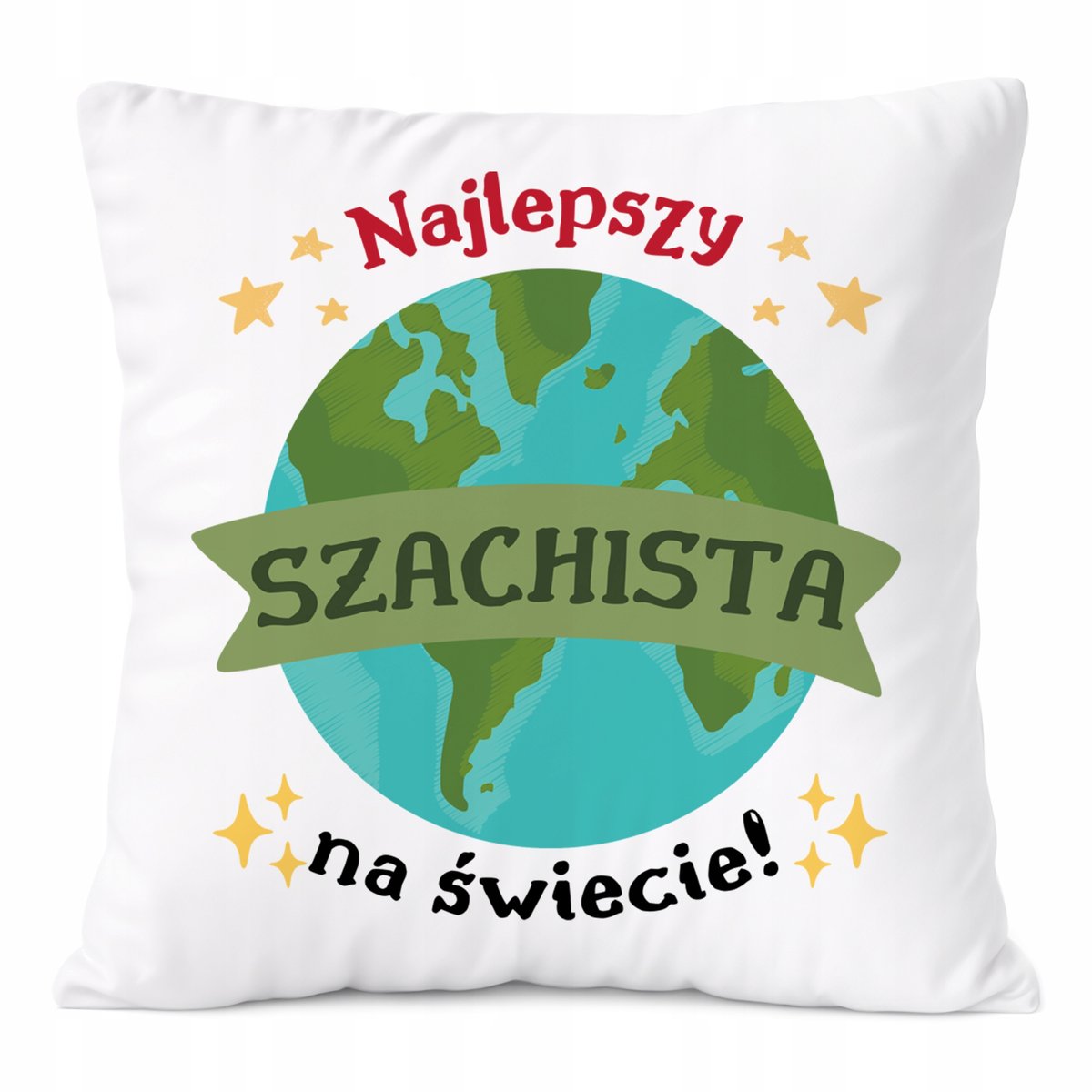 Poduszka Dla Szachisty na Prezent z Nadrukiem ze Zdjęciem Biała PoliDraw
