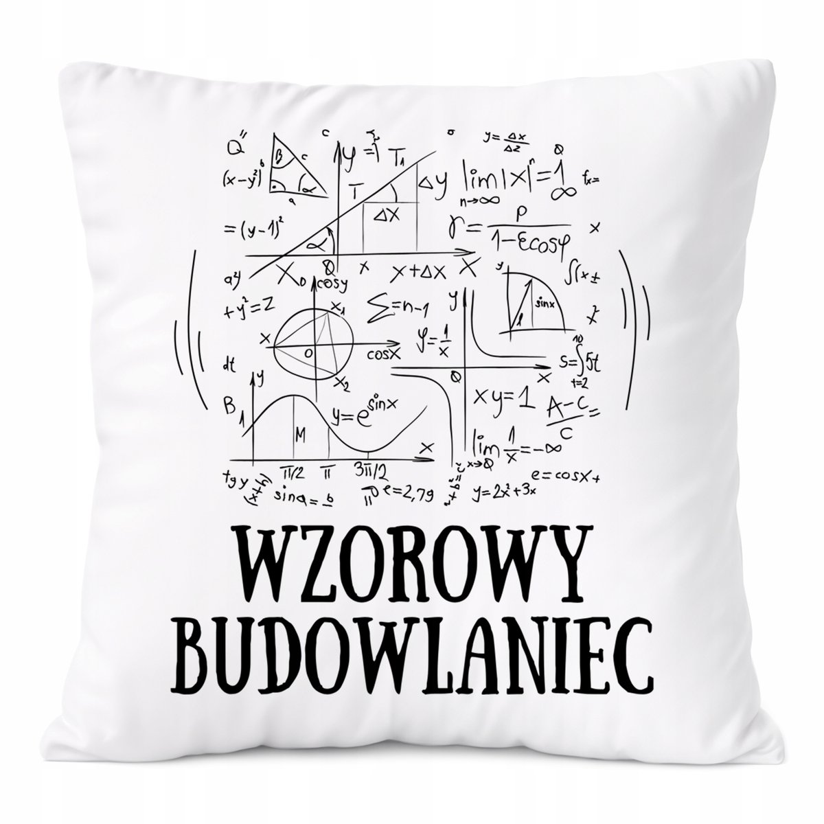 Poduszka Dla Budowlańca na Prezent z Nadrukiem ze Zdjęciem Biała PoliDraw