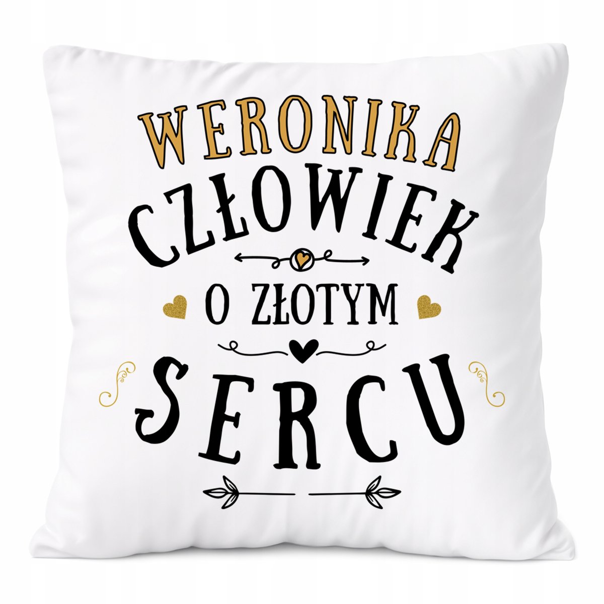Poduszka Dla Weroniki na Prezent z Nadrukiem ze Zdjęciem Biała PoliDraw