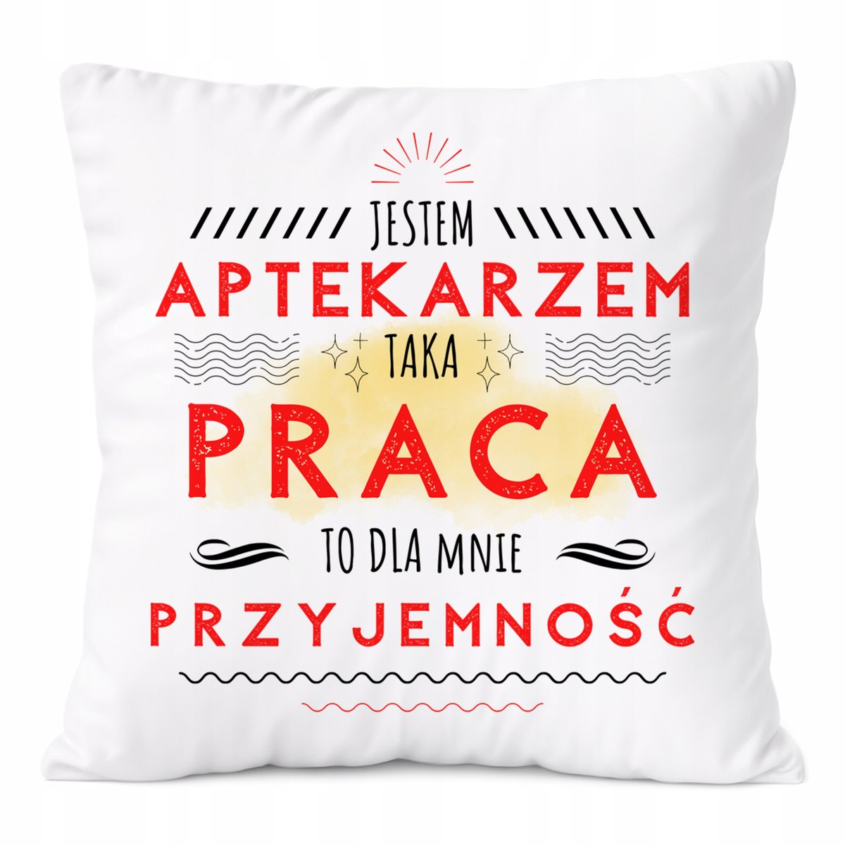 Poduszka Dla Aptekarza na Prezent z Nadrukiem ze Zdjęciem Biała PoliDraw