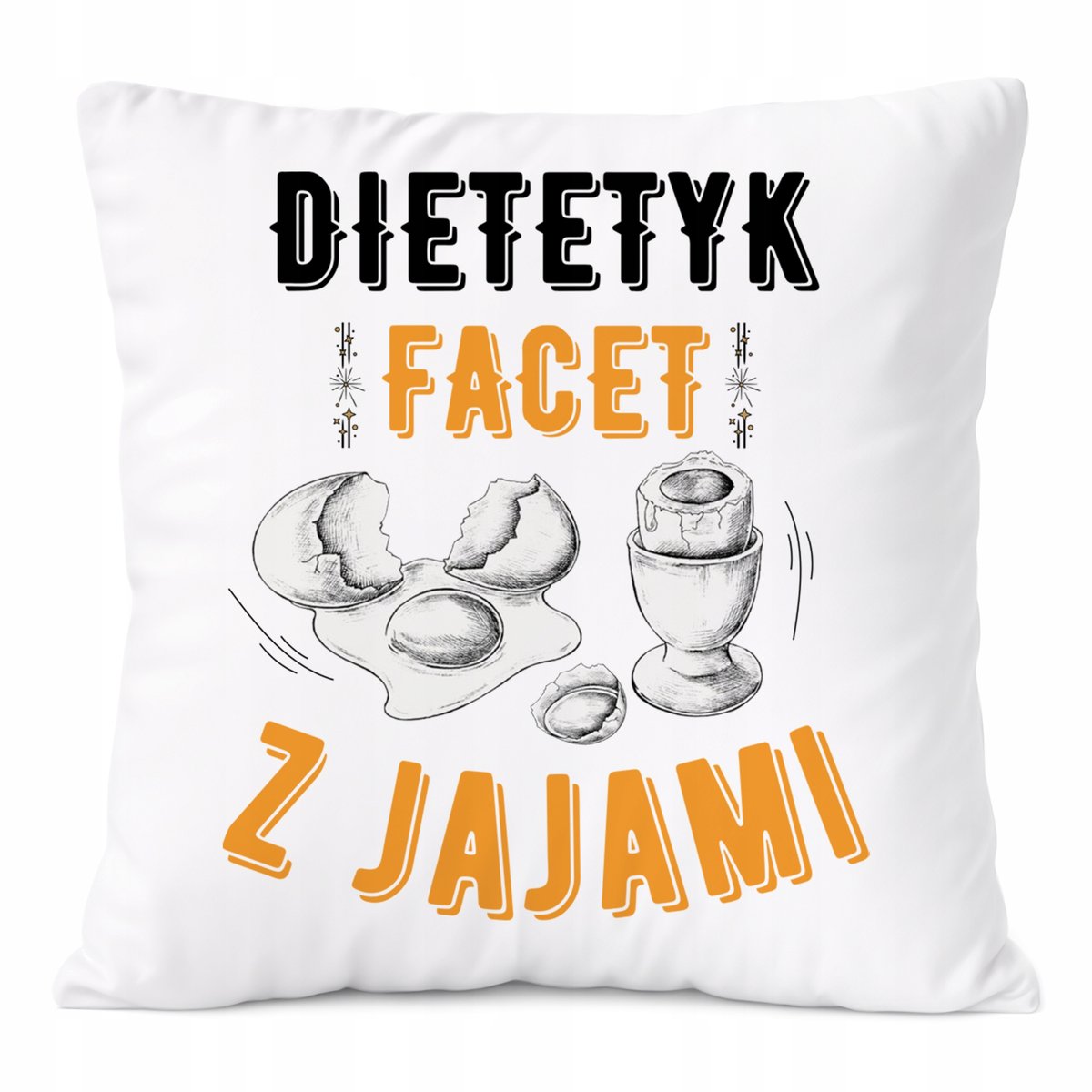 Poduszka Dla Dietetyka na Prezent z Nadrukiem ze Zdjęciem Biała PoliDraw