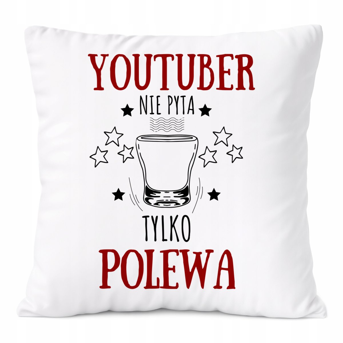 Poduszka Dla YouTubera na Prezent z Nadrukiem ze Zdjęciem Biała PoliDraw