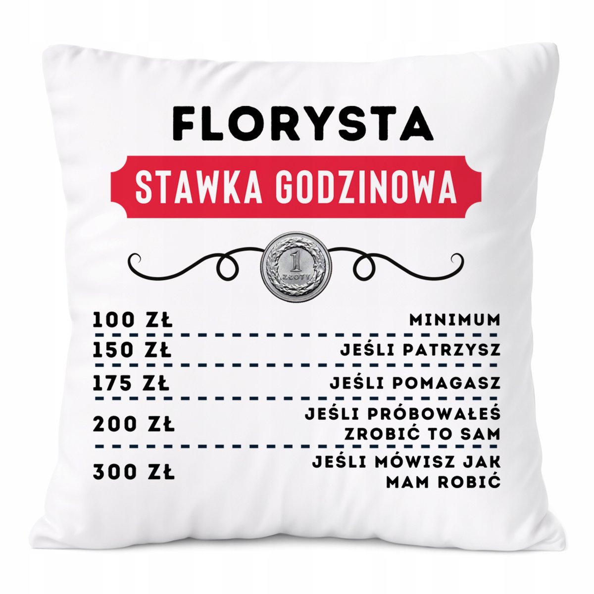 Poduszka Dla Florysty na Prezent z Nadrukiem ze Zdjęciem Biała PoliDraw
