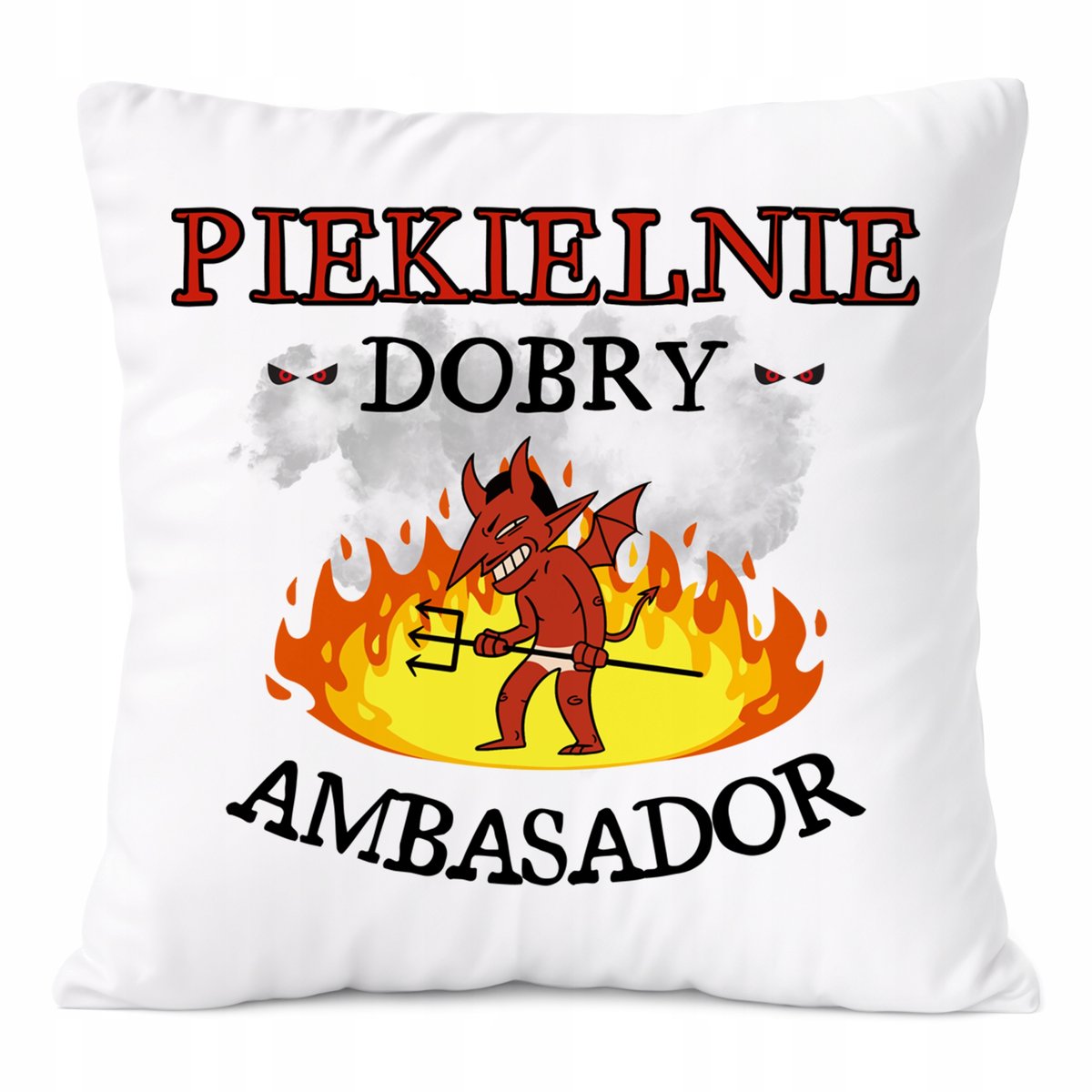 Poduszka Dla Ambasadora na Prezent z Nadrukiem ze Zdjęciem Biała PoliDraw