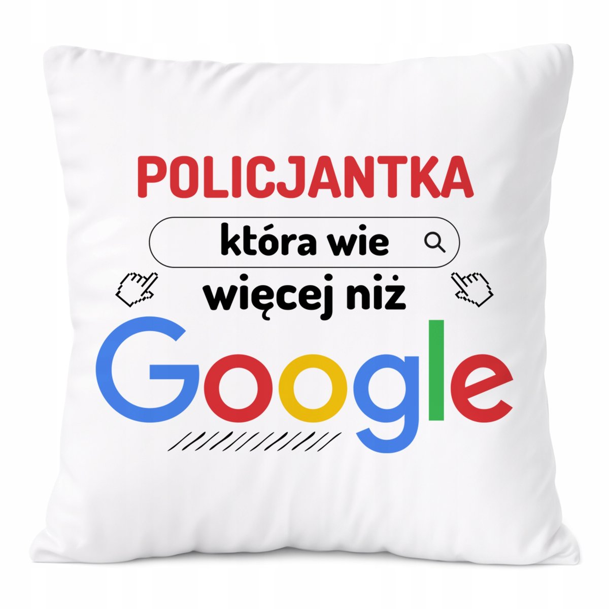 Poduszka Dla Policjantki na Prezent z Nadrukiem ze Zdjęciem Biała PoliDraw
