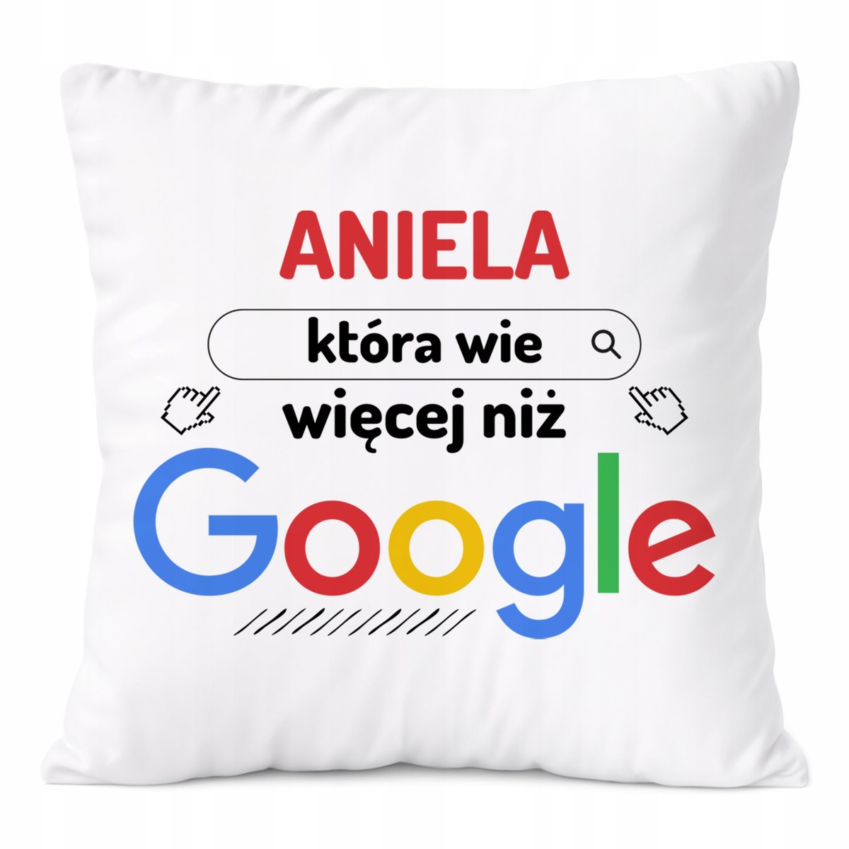 Poduszka Dla Anieli na Prezent z Nadrukiem ze Zdjęciem Biała PoliDraw