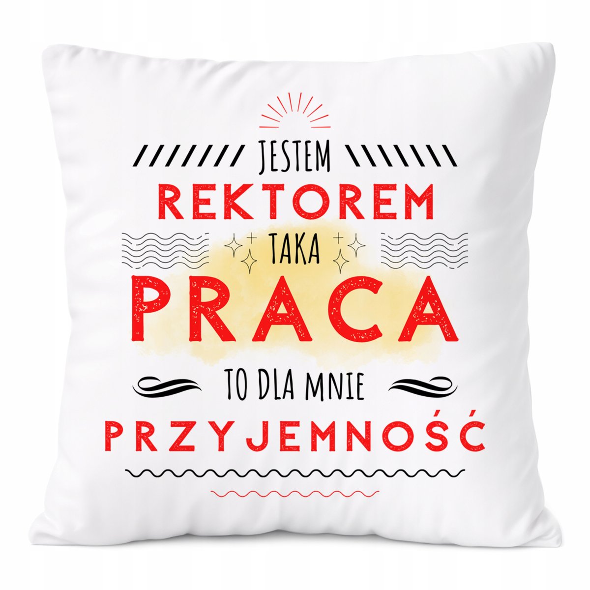 Poduszka Dla Rektora na Prezent z Nadrukiem ze Zdjęciem Biała PoliDraw