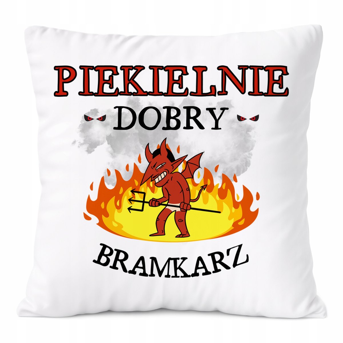 Poduszka Dla Bramkarza na Prezent z Nadrukiem ze Zdjęciem Biała PoliDraw