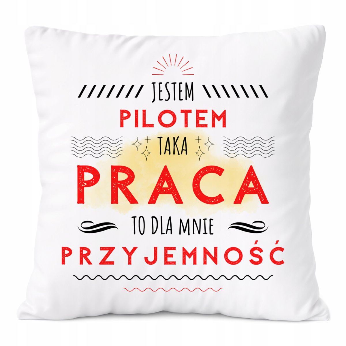 Poduszka Dla Pilota na Prezent z Nadrukiem ze Zdjęciem Biała PoliDraw