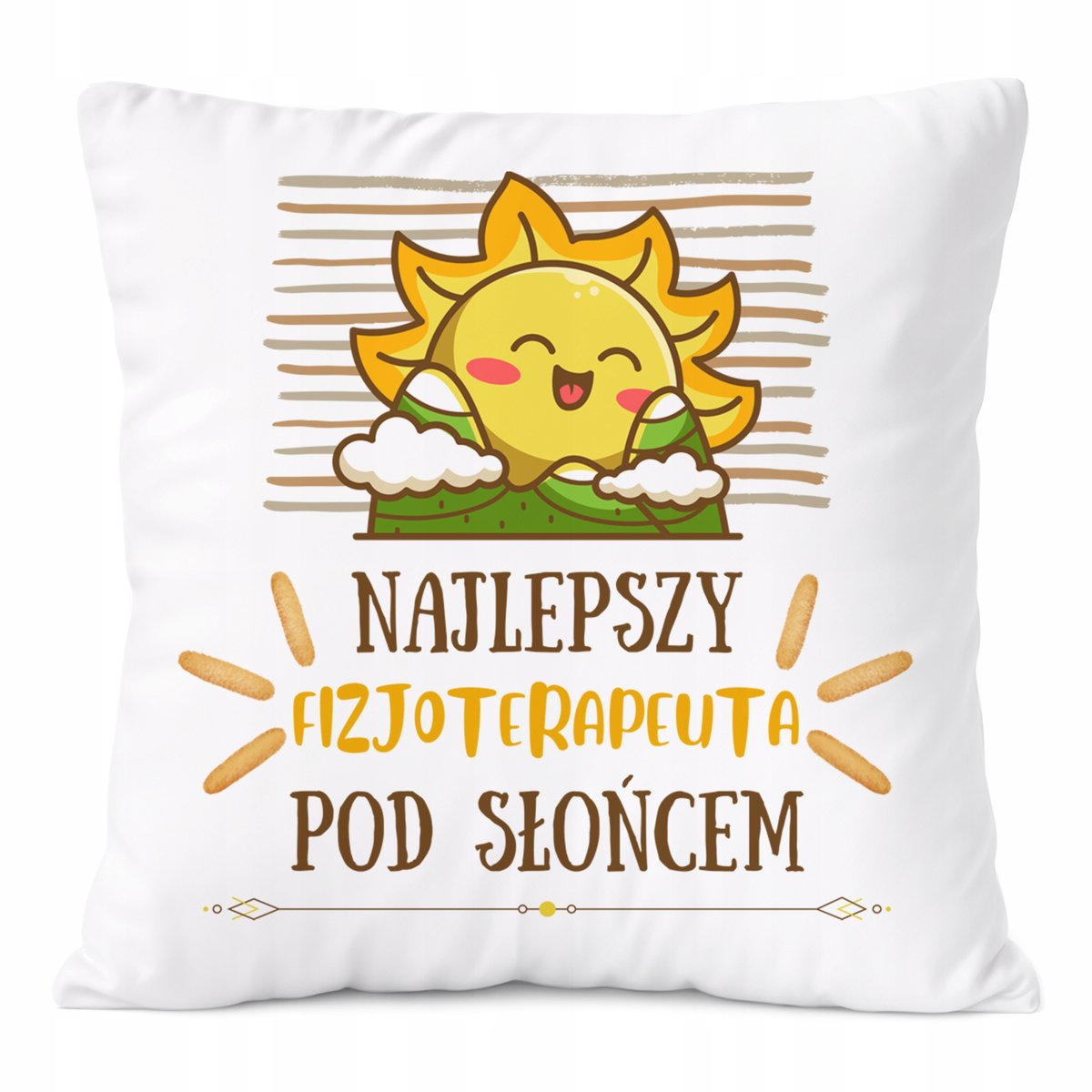 Poduszka Dla Fizjoterapeuty na Prezent z Nadrukiem ze Zdjęciem Biała