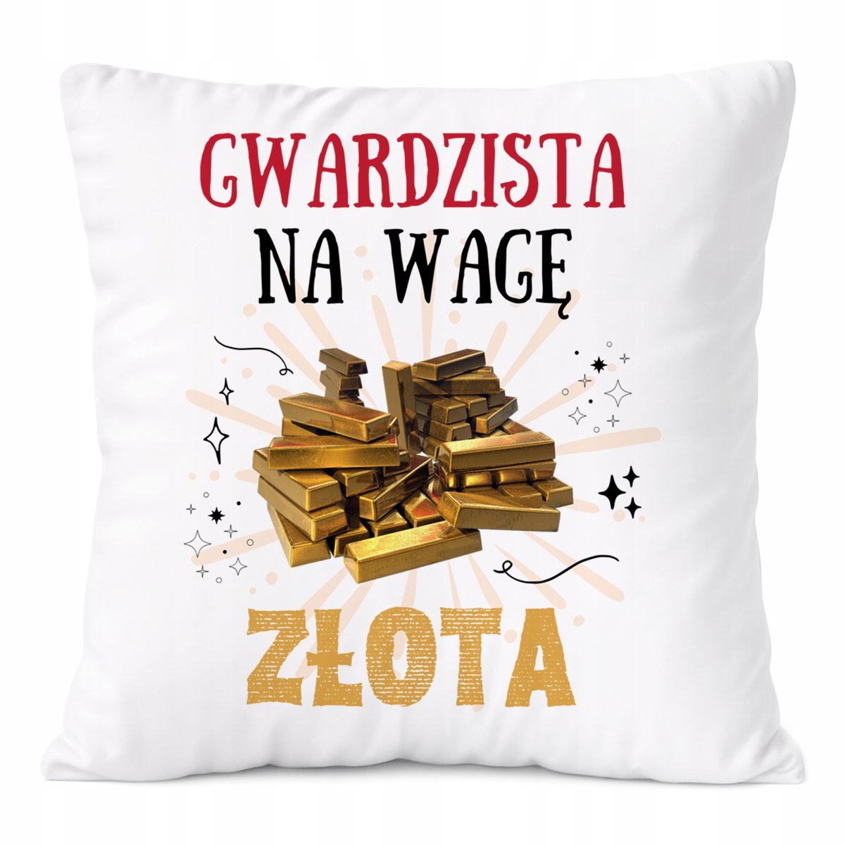 Poduszka Dla Gwardzisty na Prezent z Nadrukiem ze Zdjęciem Biała PoliDraw