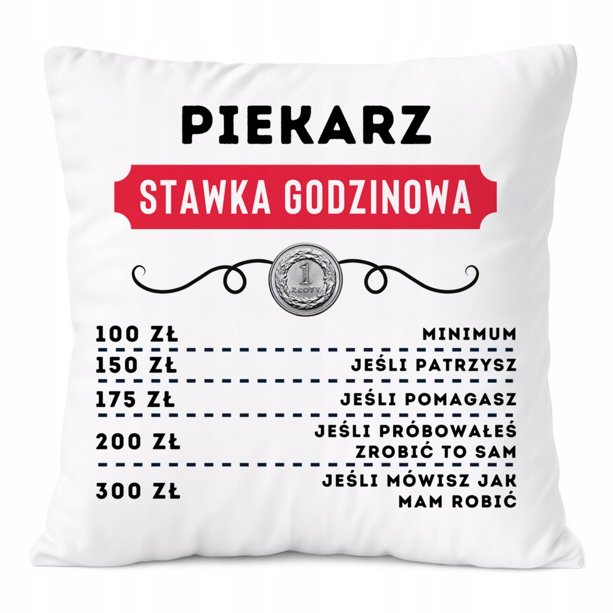 Poduszka Dla Piekarza na Prezent z Nadrukiem ze Zdjęciem Biała PoliDraw