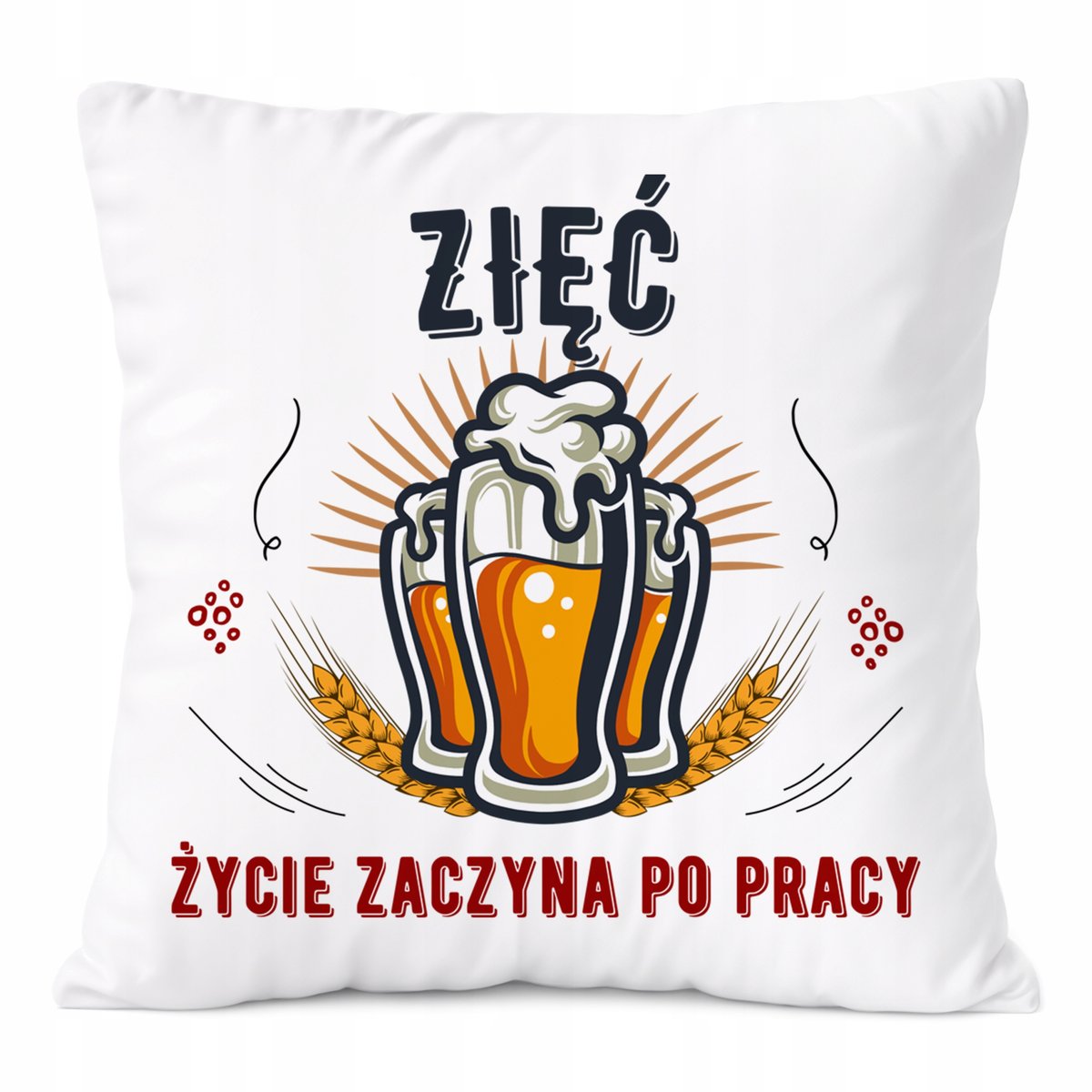 Poduszka Dla Zięcia na Prezent z Nadrukiem ze Zdjęciem Biała PoliDraw