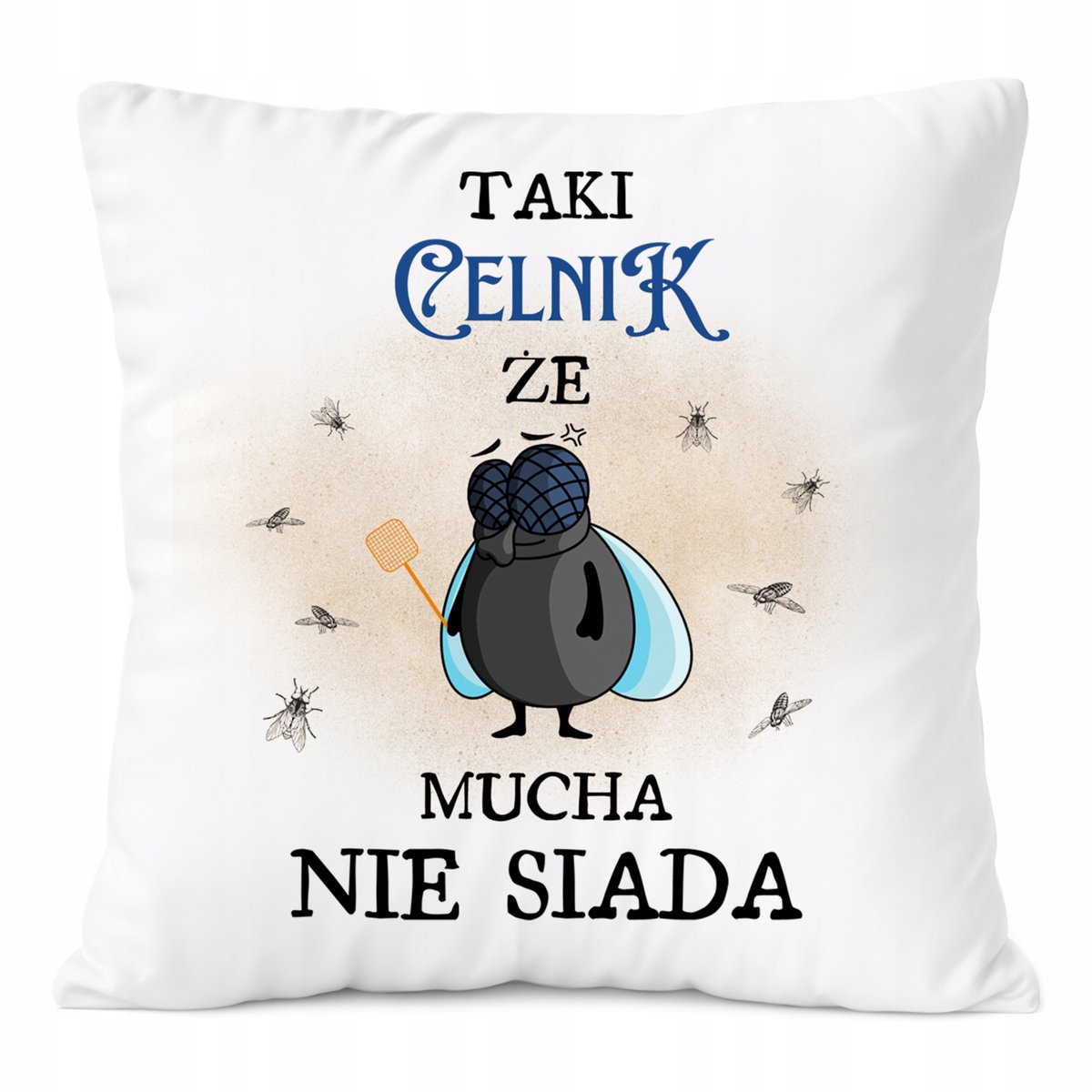 Poduszka Dla Celnika na Prezent z Nadrukiem ze Zdjęciem Biała PoliDraw